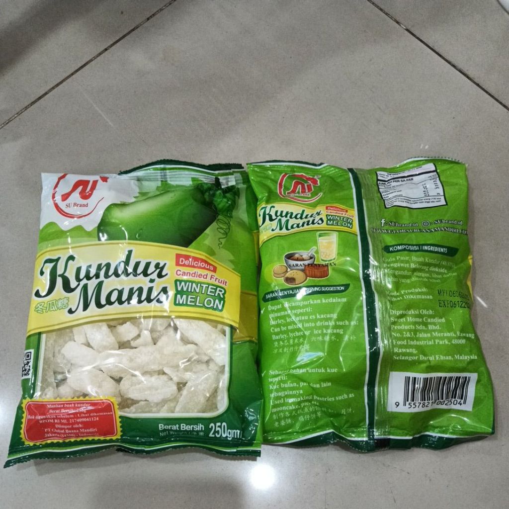 

250gram winter melon, tang kue, gula kundur, dong gua, manisan buah kundur kering