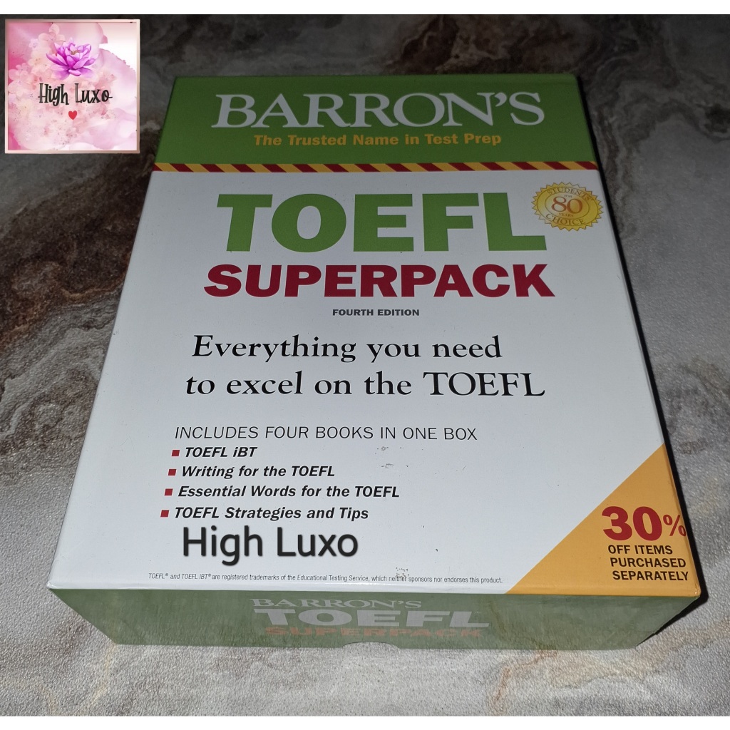 Buku TOEFL iBT Superpack 4 Books + Practice Tests + Audio Online Barron's Test Prep English Book IMP