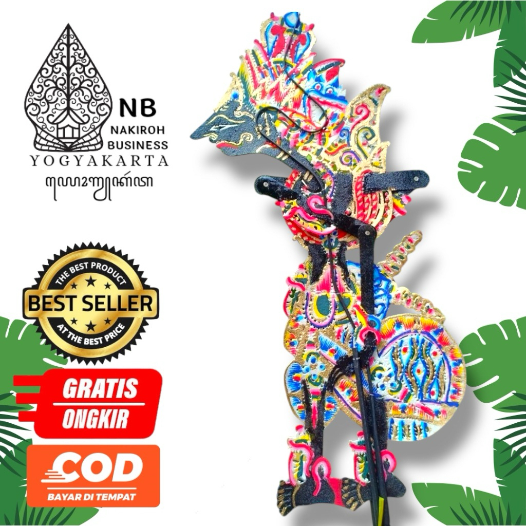 NAKIROHBUSINESS Wayang Kulit ASLI Kresna Hitam / Kresna Hitam ASLI Wayang Kulit Standar Dalang