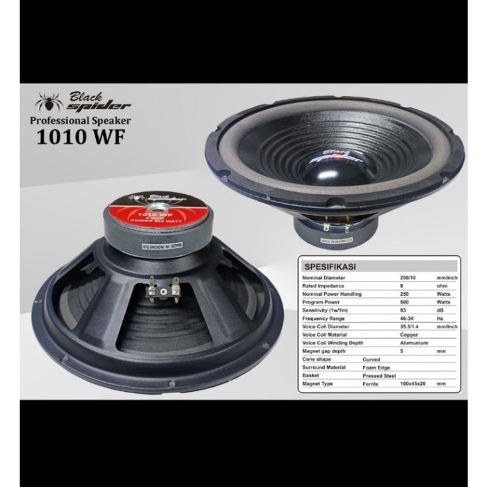 Speaker Black Spider 10inch 1010 WF ORIGINAL