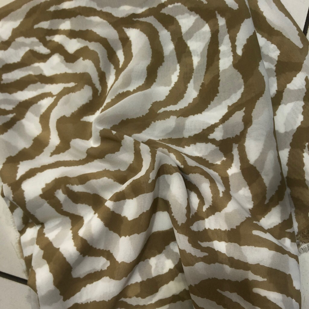 kain sifon motif zebra - kain sifon motif premium ant