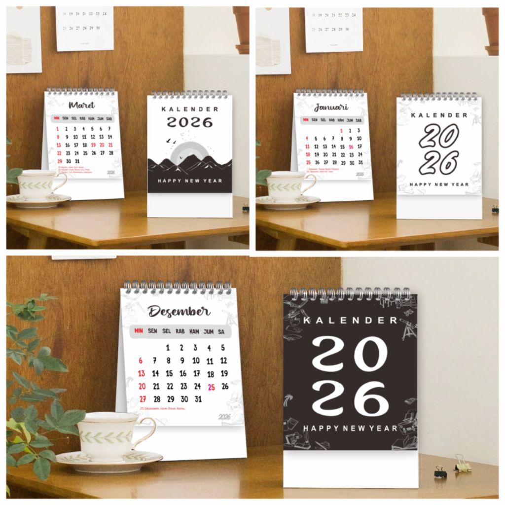 

CUSTOM KALENDER 2026 / KALENDER MEJA UKURAN A6 / CUSTOM COVER KALENDER 2026