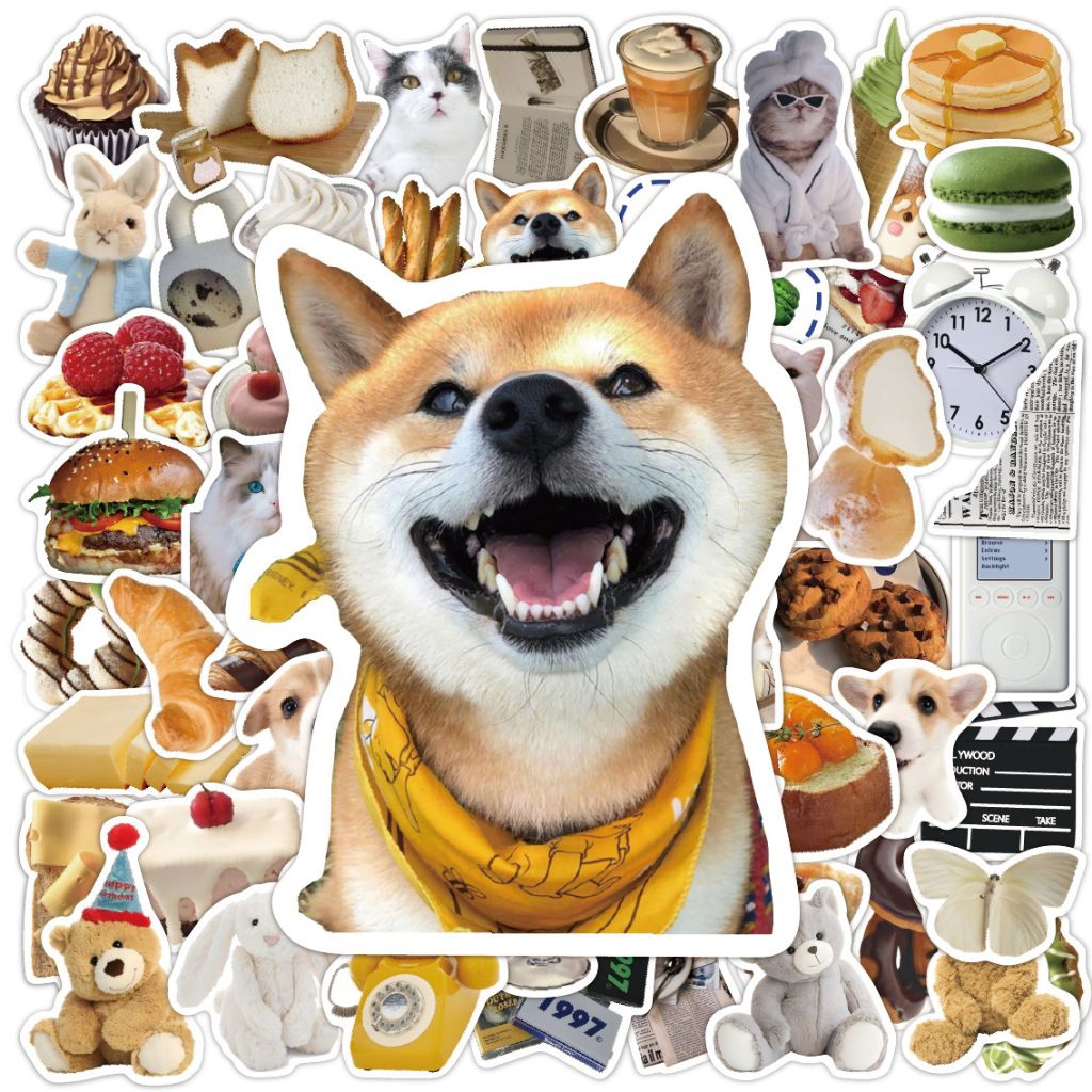 

[50 Pcs] DECO STICKER | STICKER DIY | JURNAL AESTHETIC [DS113] kucing dan anjing lucu baru INS stiker siswa tahan air Stiker buku pegangan DIY stiker buku harian hp laptop Tumbler