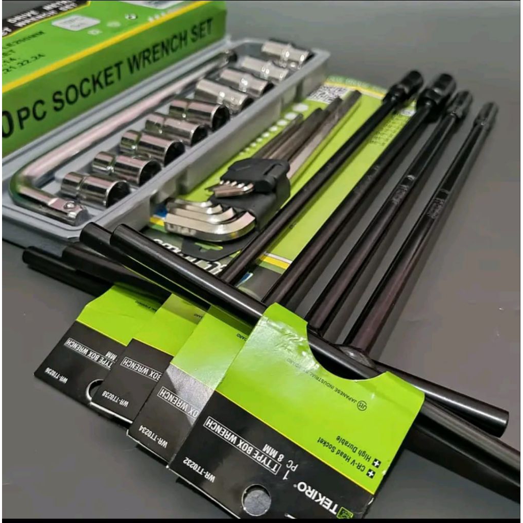 Tekiro paket 3 pcs kunci T set 4 pcs tekiro / kunci Shok 10 pcs 8-21/ kunci L set 9 pcs sort panjang