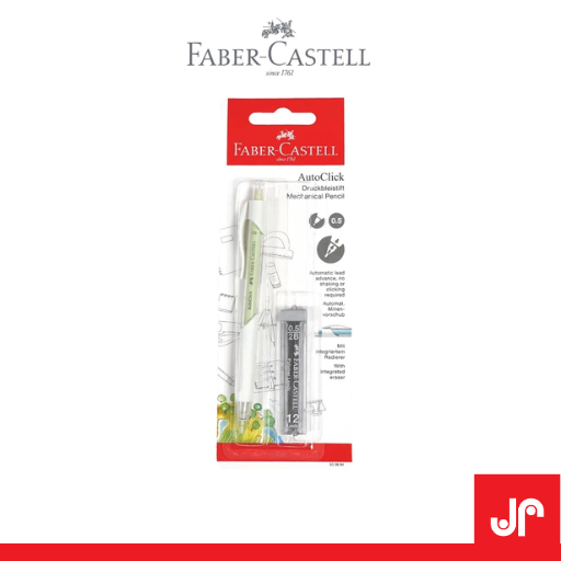 

FABER CASTELL PENSIL MEKANIK / MECHANICAL PENCIL 0.5MM FREE REFILL / FABER MEKANIK PENSIL AUTO CLICK