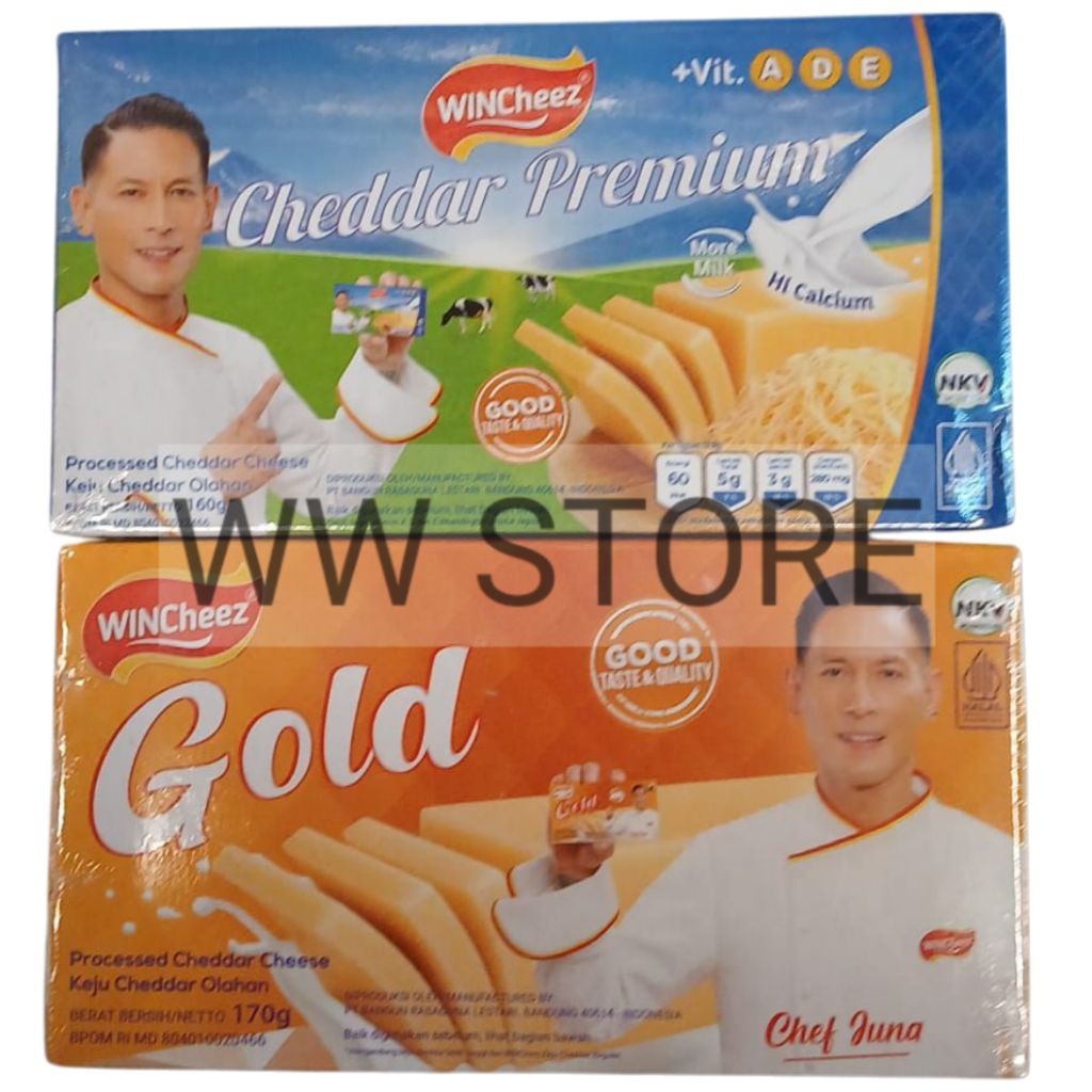 

Keju olahan halal MUI WINCheez Premium 160g / Gold 170g Cheddar Cheese