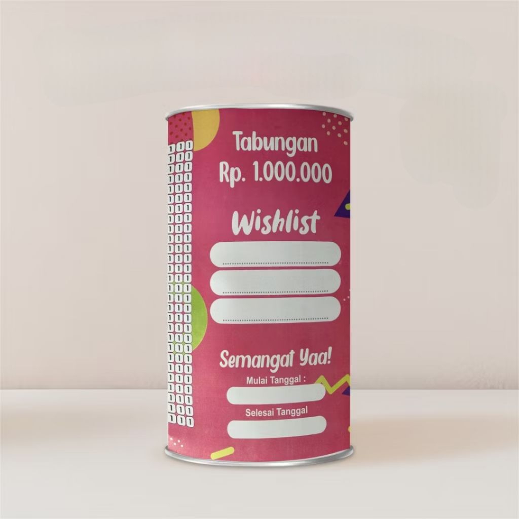 PROMO Celengan Target | Tabungan Target Jumbo NABUNG 1K TARGET 1 Juta T:20cm × D:10cm Cellengan Targ