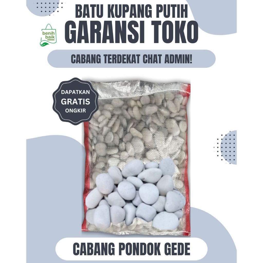 Batu Putih Tanaman Taman Sebesar Koin 500an Karungan PONDOK GEDE