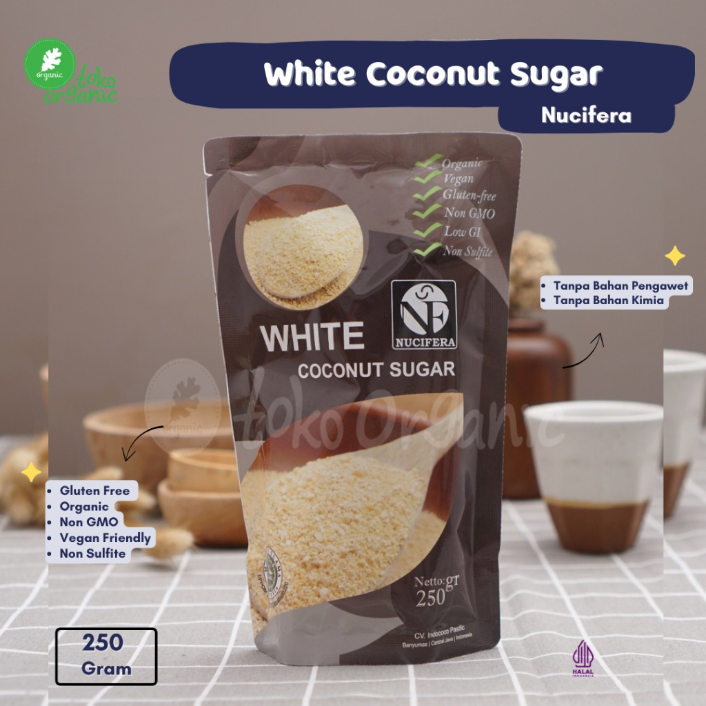 

Nucifera White Coconut Sugar Organic Powder (250gr) | Gula Kelapa Organik, Gula Kelapa Vegan Friendly, Gula Kelapa Gluten Free, Pemanis Pengganti Gula Putih, Pemanis Sehat