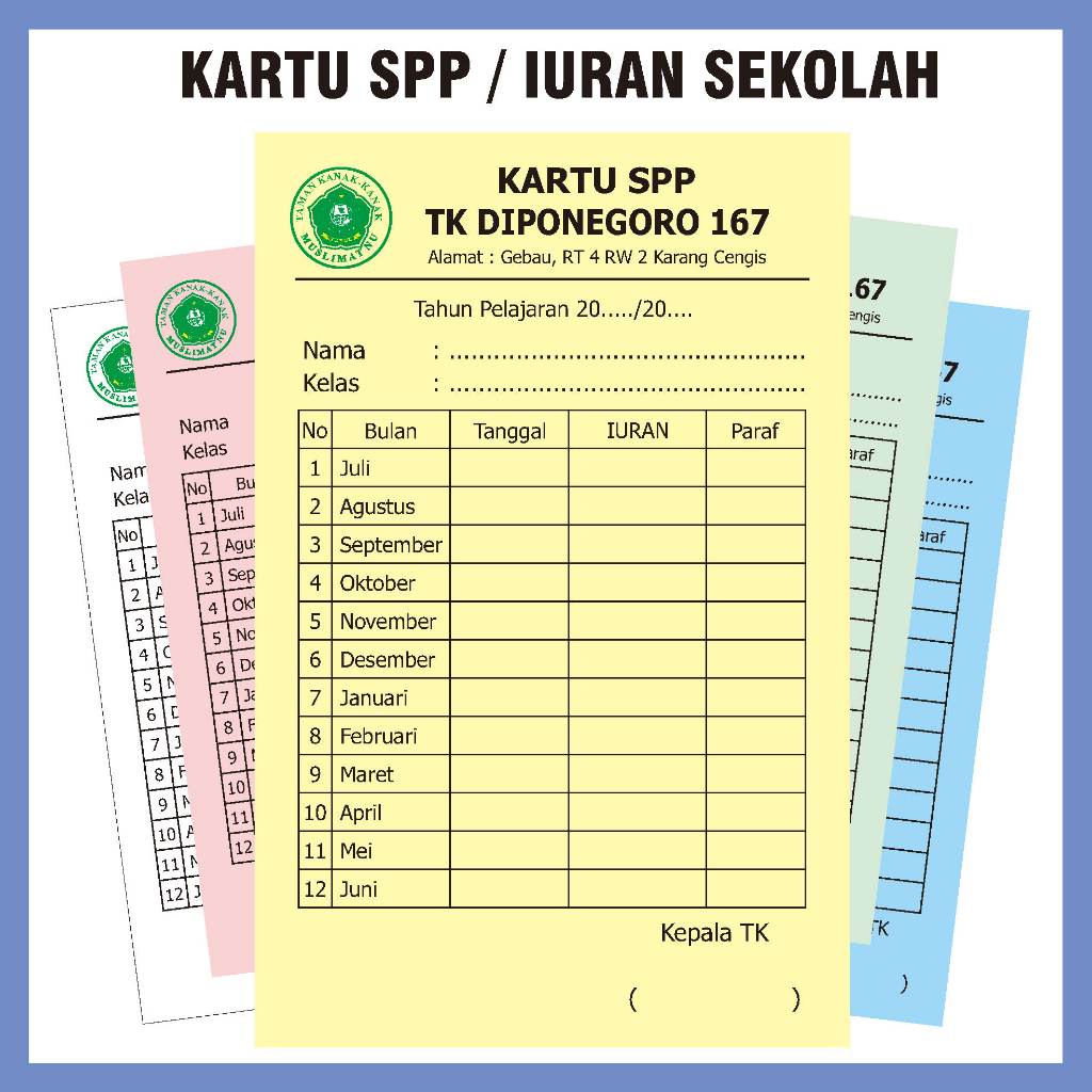 

[PROMO] KARTU SPP / IURAN / ARISAN / INFAQ CUSTOM BC ISI 50
