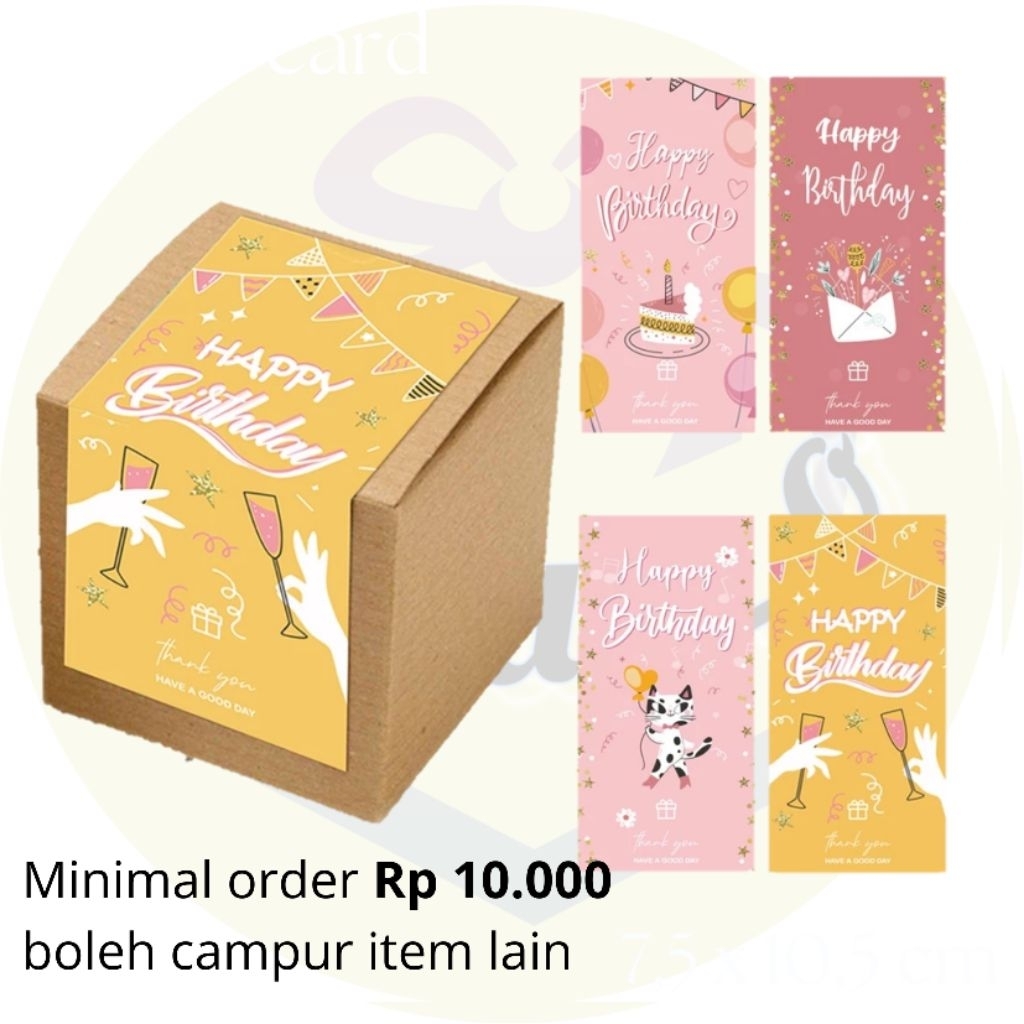 

Sticker seal box Happy Birthday 5x10, harga per pcs