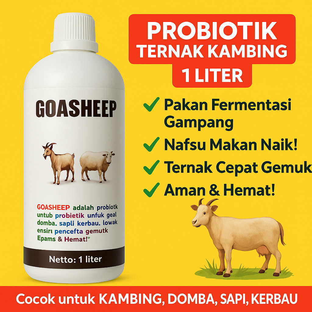 Probiotik Kambing 1 Liter – GOASHEEP Fermentasi Pakan Ternak Hemat & Efektif