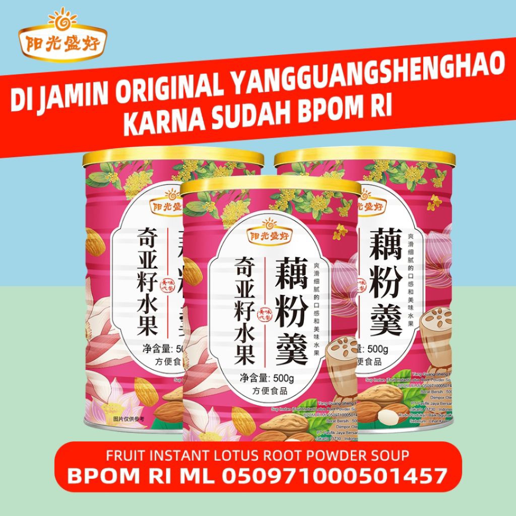 

【Hemat 3pcs ORIGINAL & BPOM】 Bubuk Akar Teratai Insta oufen 500g - Fruit Instant Lotus Root Powder Soup