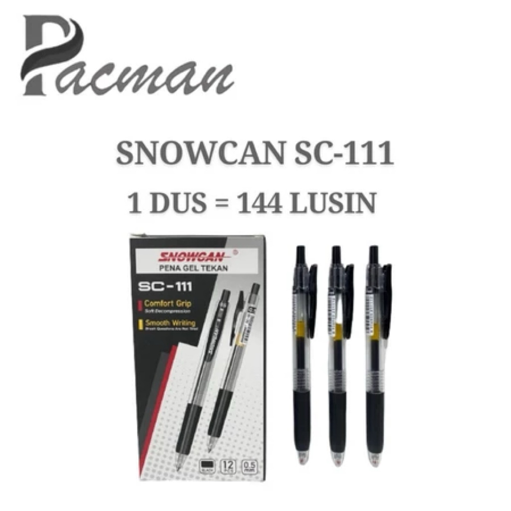 

[Isi 12 Pcs] Pulpen Gel Snowcan SC-111 Pen / Pena Jel Tinta Cetek Retractable