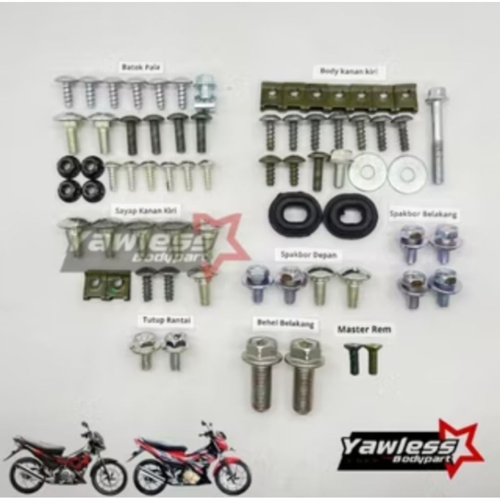 baut full body satria Fu 150 lengkap / baut full body suzuki satria Fu 150 terlengkap