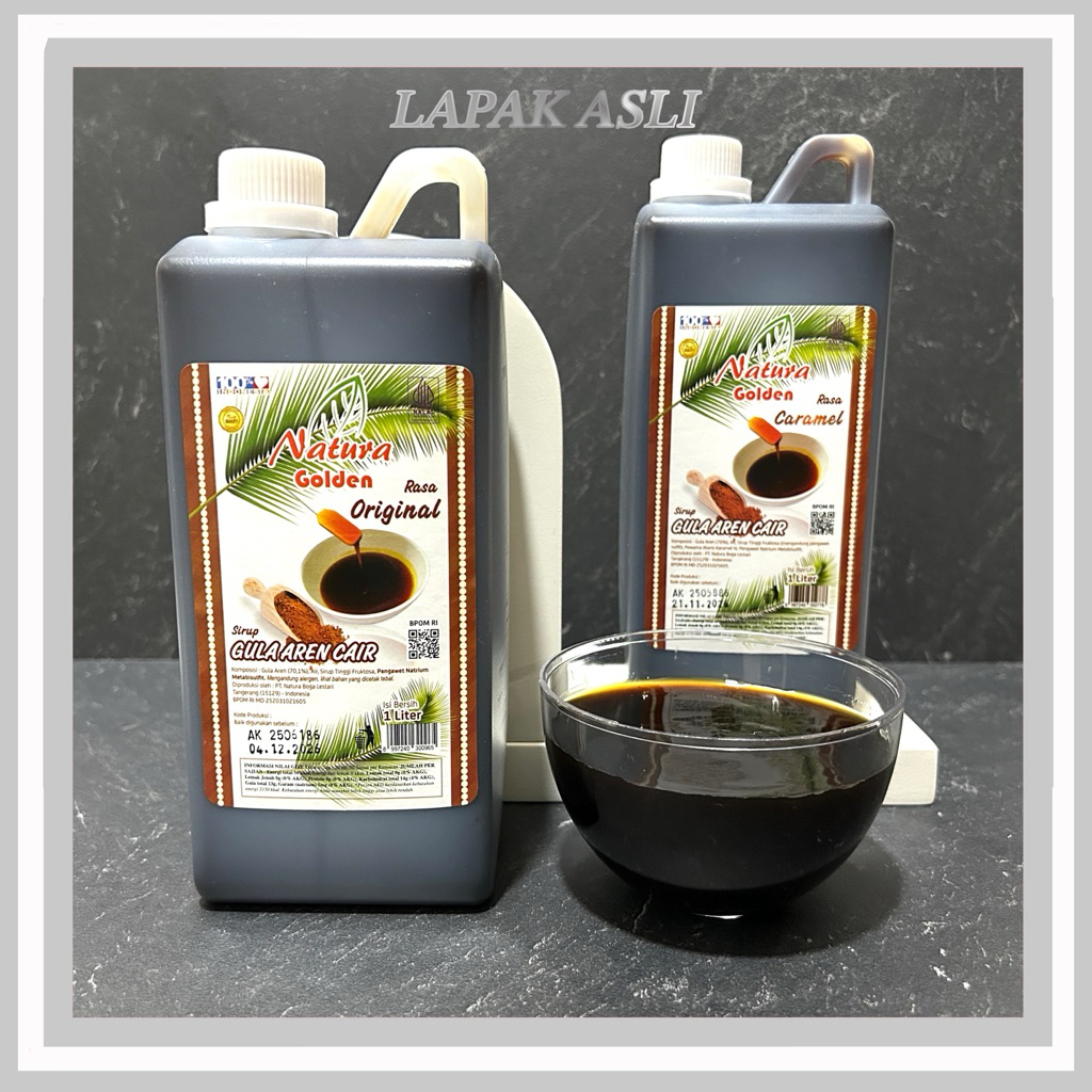 

Gula Aren Cair Asli 1 Liter Natura Golden