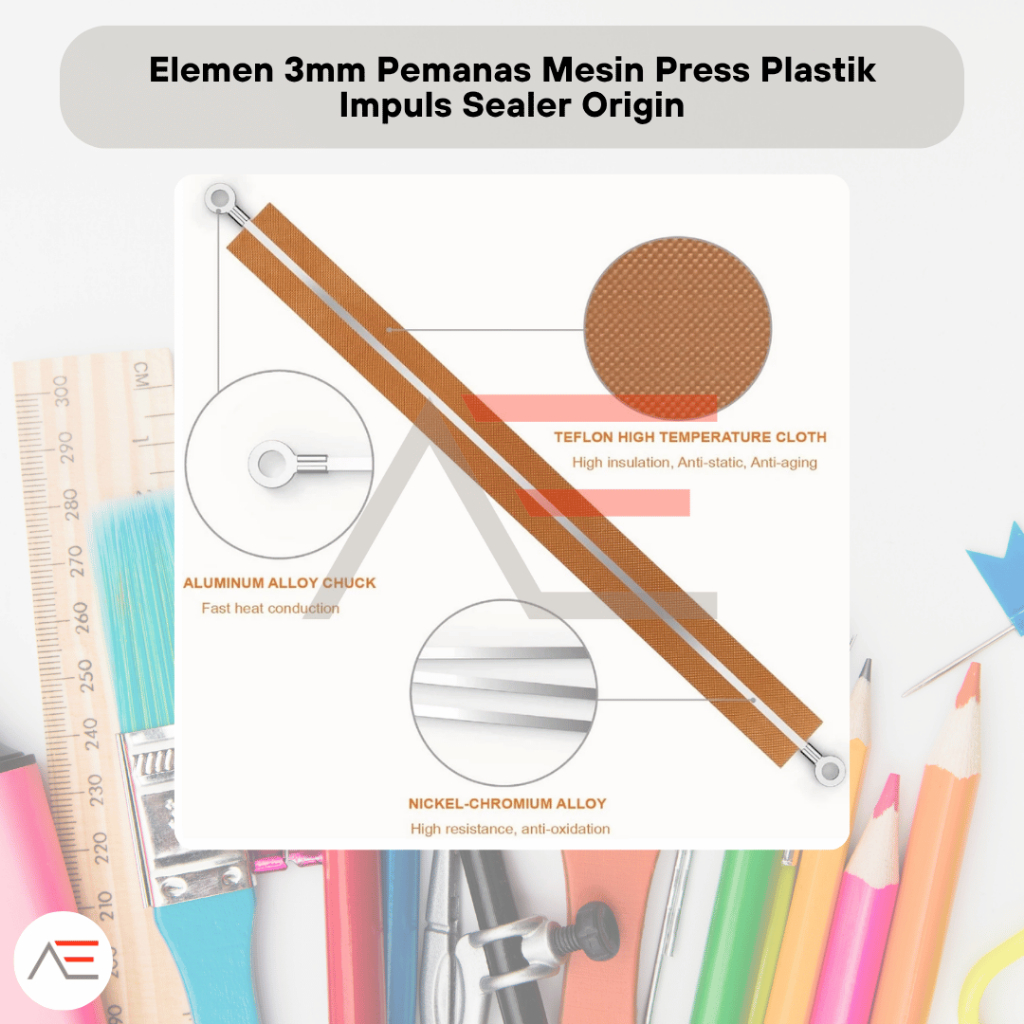 Elemen 3mm Pemanas Mesin Press Plastik Impulse Sealer Origin Sealer Plastik Pemanas Elemen Kain Plas