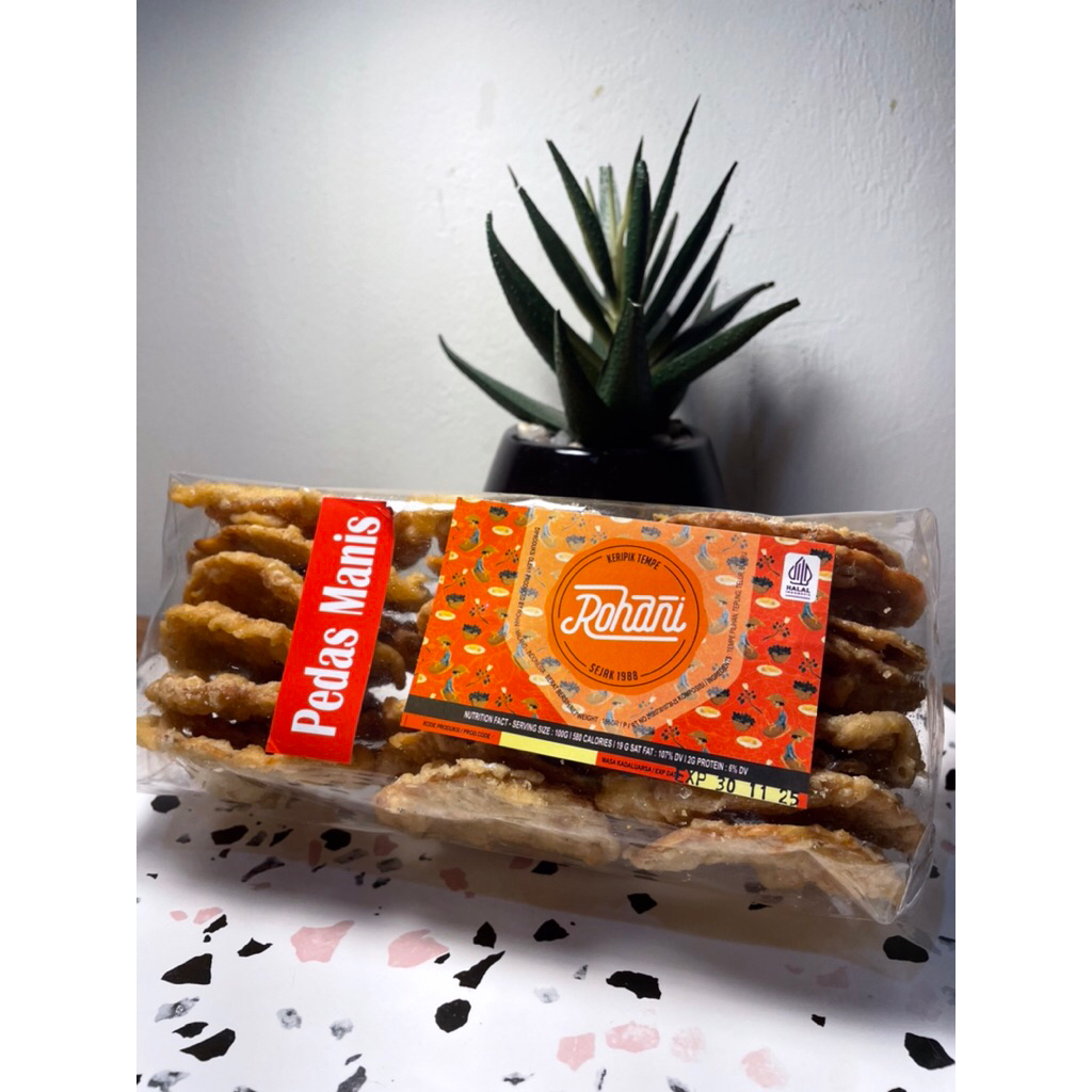Keripik Tempe Pedas Rohani Asli Malang 165gr Snack Kering