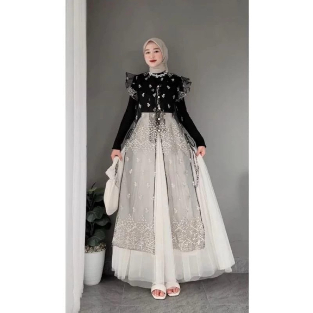 FREE ONGKIR OUTER BROKAT KONDANGAN / BRUKAT LONG VEST OLLA LUARAN GAMIS KEKINIAN