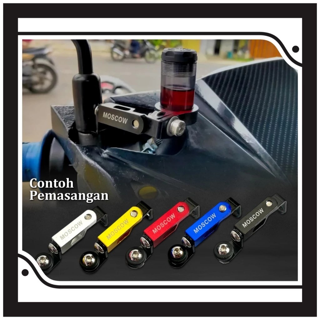 Breket Tabung Minyak Rem MOSCOW aluminium cnc Universal / BRACKET TABUNG MINYAK REM BREKET HUGGER PN