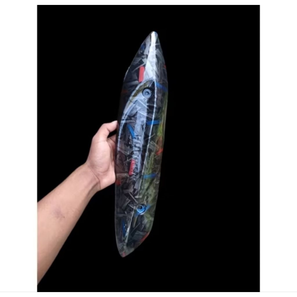 Tutup Knalpot/Tameng Knalpot Mio Sporty Smile Custom Karbon Glowing