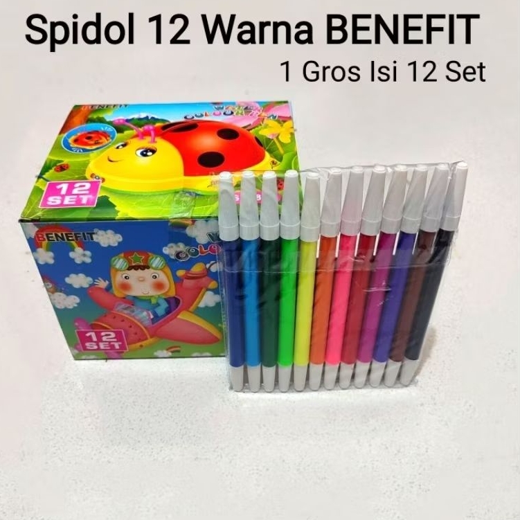 

1 Gross Spidol 12 Warna Isi 12 Set BENEFIT