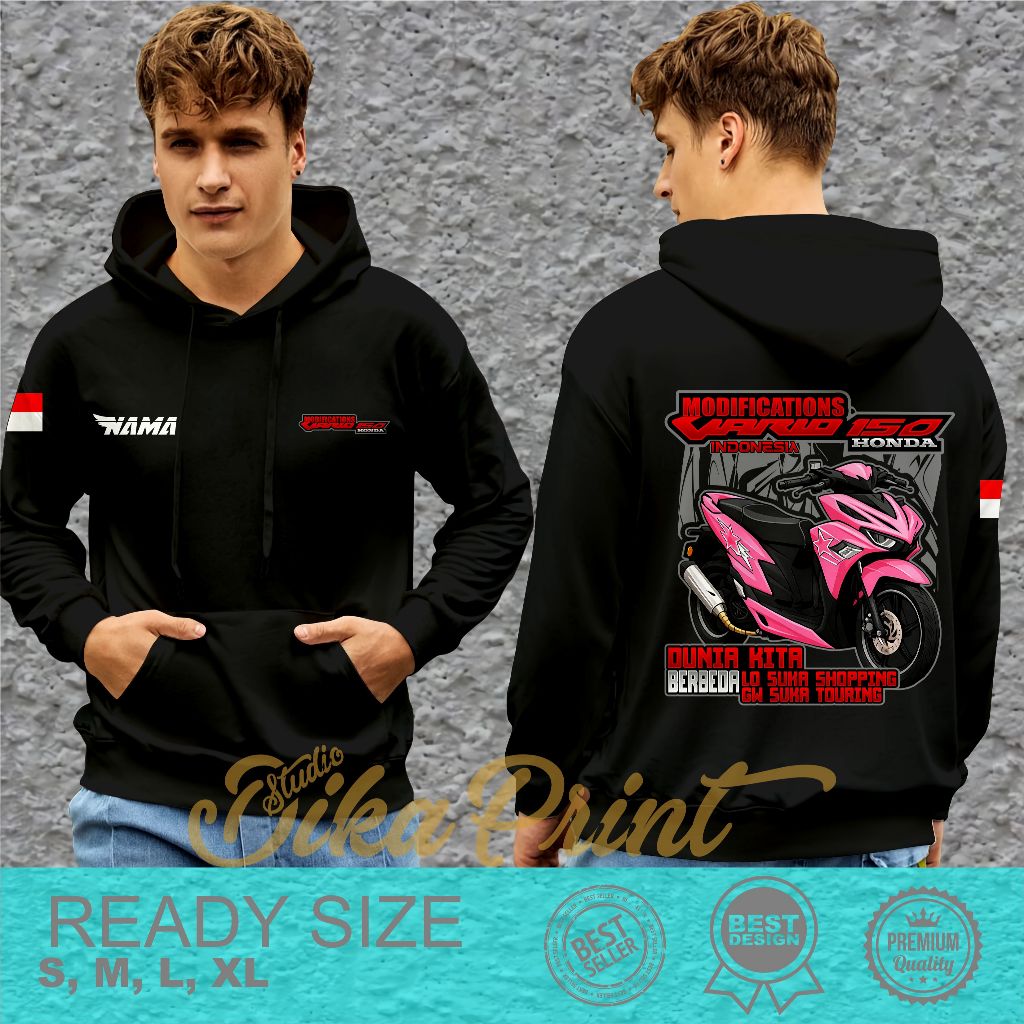 Jaket Hoodie Modifications Vario 150 bahan Nyaman Dan Adem