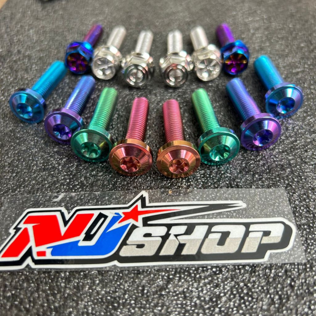 Baut probolt stainless dudukan knalpot satria fu sonic stainless/titanium original anti karat