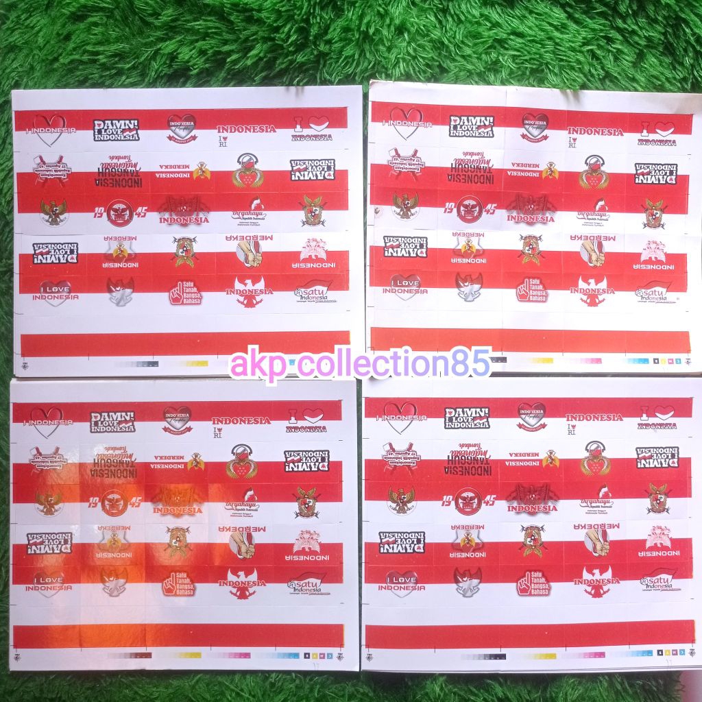 

10 lembar stiker pipi merah putih