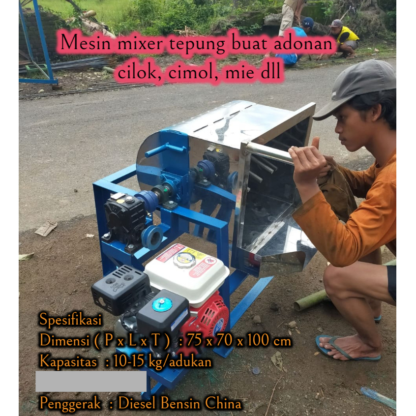 Mesin mixer tepung buat adonan cilok,cimol,mie dll Komplit Penggerak