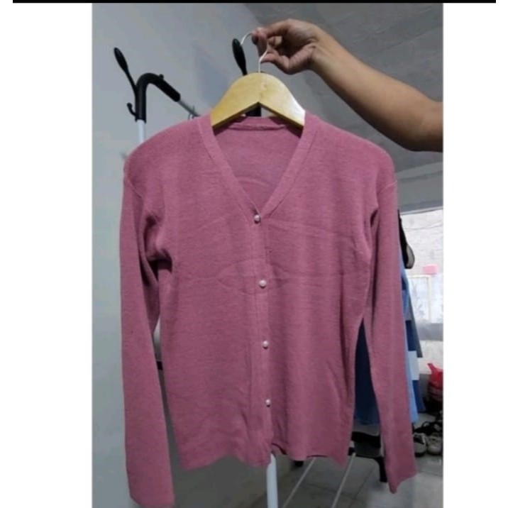HOT SALE CARDIGAN RAJUT POLOS-KANCING 5 GOLD AUTER RAJUT WANITA