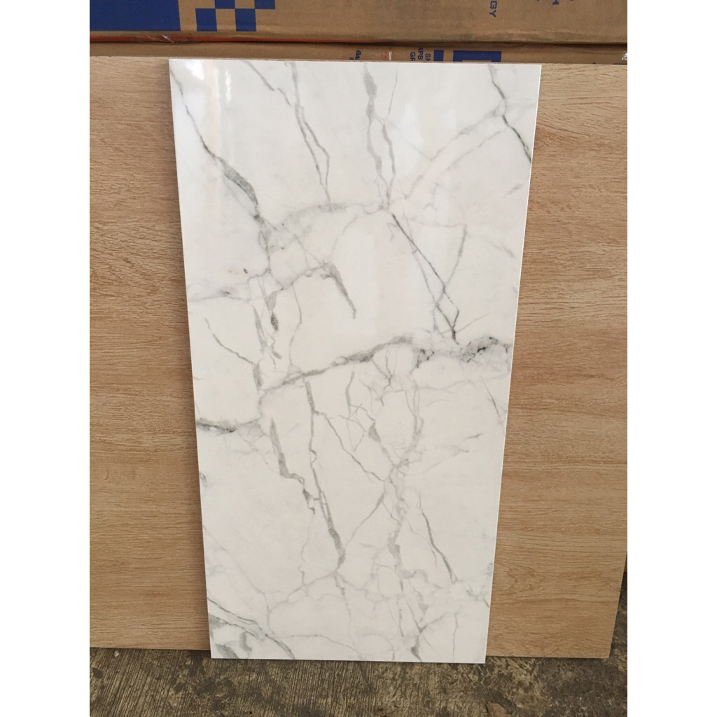 keramik 30x60 dinding glosy kilap marmer carara putih urat abu hitam platinum cutting