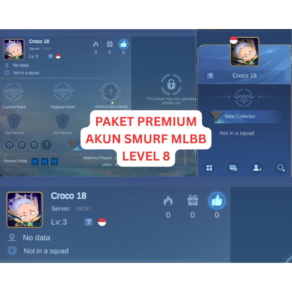 AKUN SMURF MLBB PAKET PREMIUM