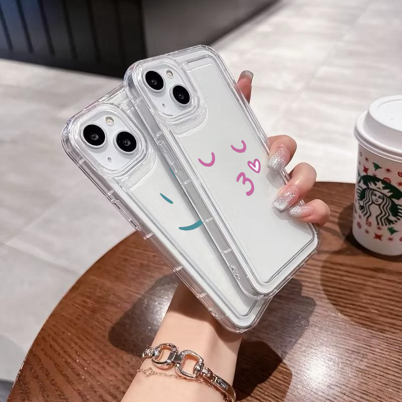 Case Clear Motif - Case Protect Camera For Iphone 15 - case bening untuk iphone 15 - TPU case lucu -