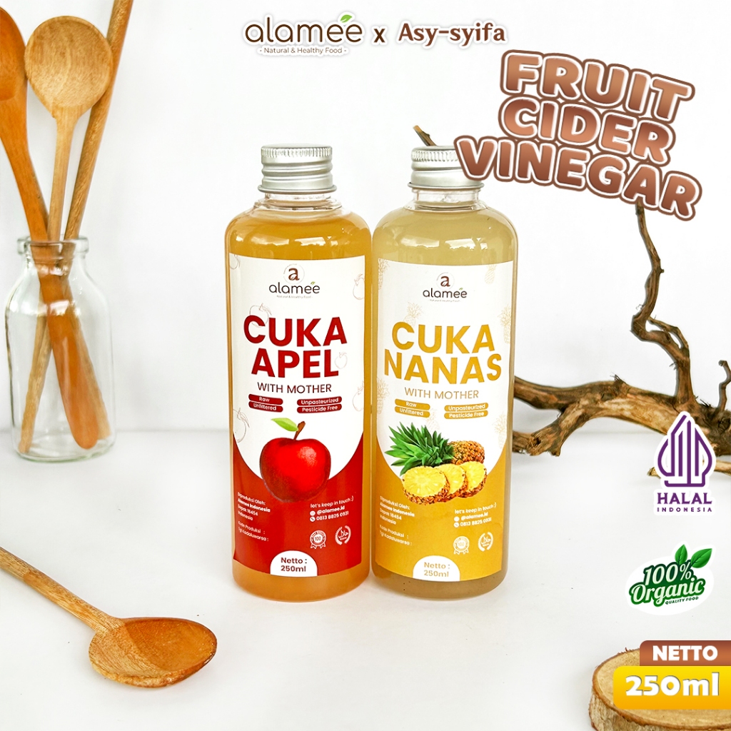 

ALAMEE Cuka Apel Nanas Original Vinega With Mother Premium Organik Pine Apple Cider Vinegar Vinega