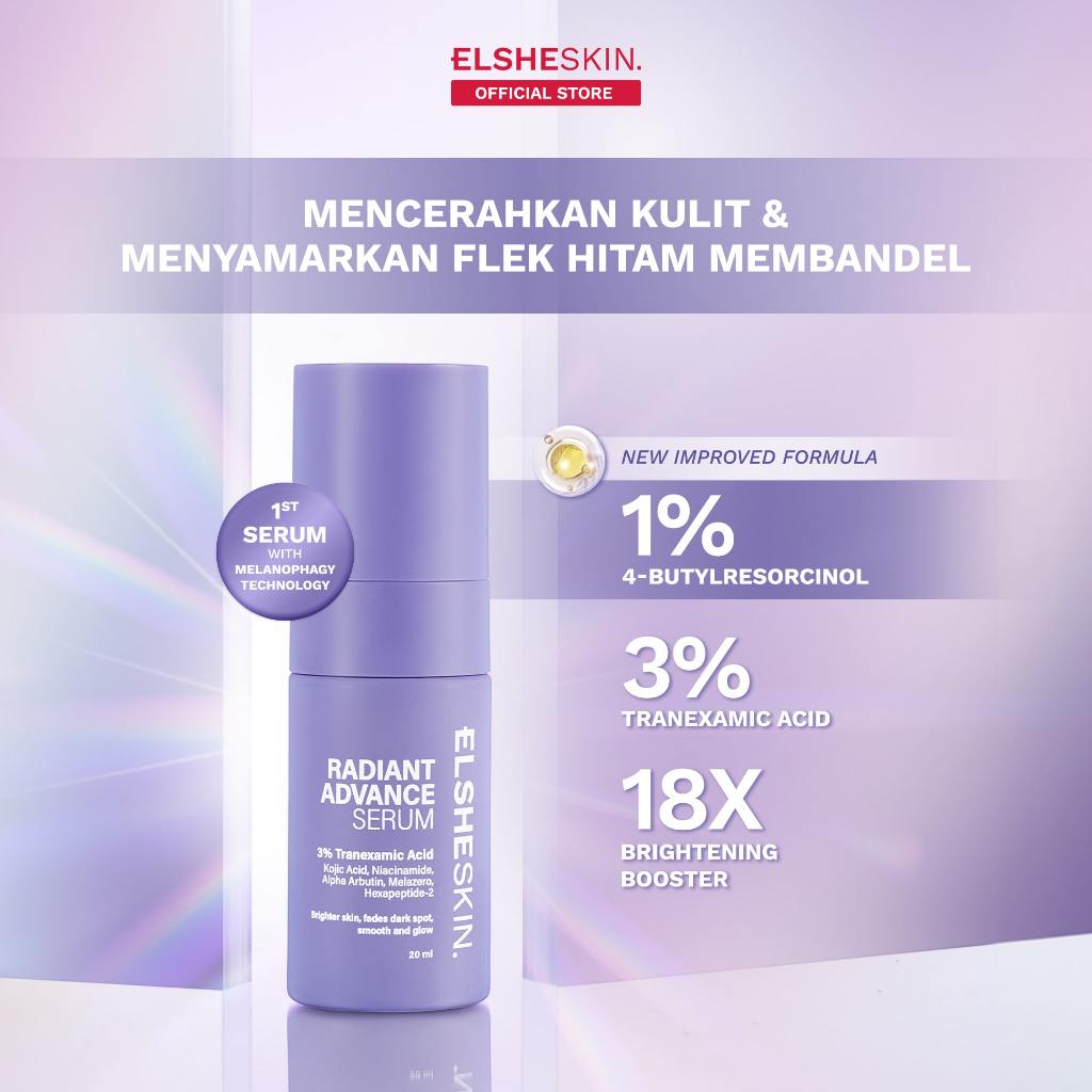 Elsheskin Radiant Advance Serum 20ml Brightening Serum Cerahkan Kulit Kusam Mencerahkan Maksimal dan