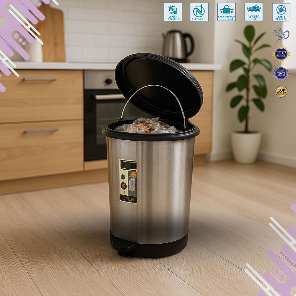 TEMPAT SAMPAH AESTHETIC / TEMPAT SAMPAH MINIMALIS / TONG SAMPAH INJAK / TONG SAMPAH TEKAN || PERABOT