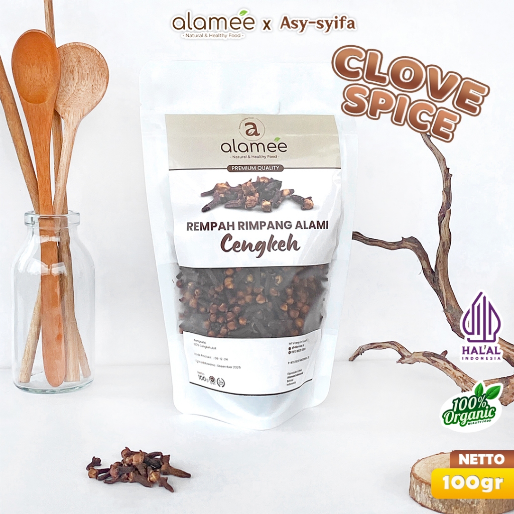 

ALAMEE Cengkeh Rempah Kering Organik Cloves Rimpang Organik Alami Bumbu Seasoning Masakan Masak 100g