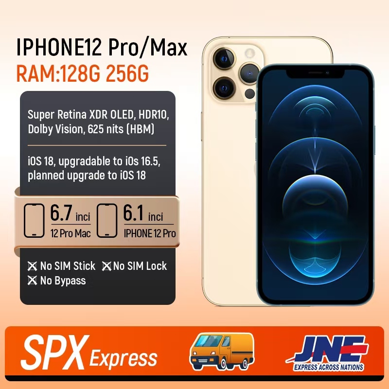 IPHONE 12Pro Max 128GB 256GB Tangan kedua 100%ORI LCD MULUS NORMAL FULSET Kondisi Perfect Apple12Pro
