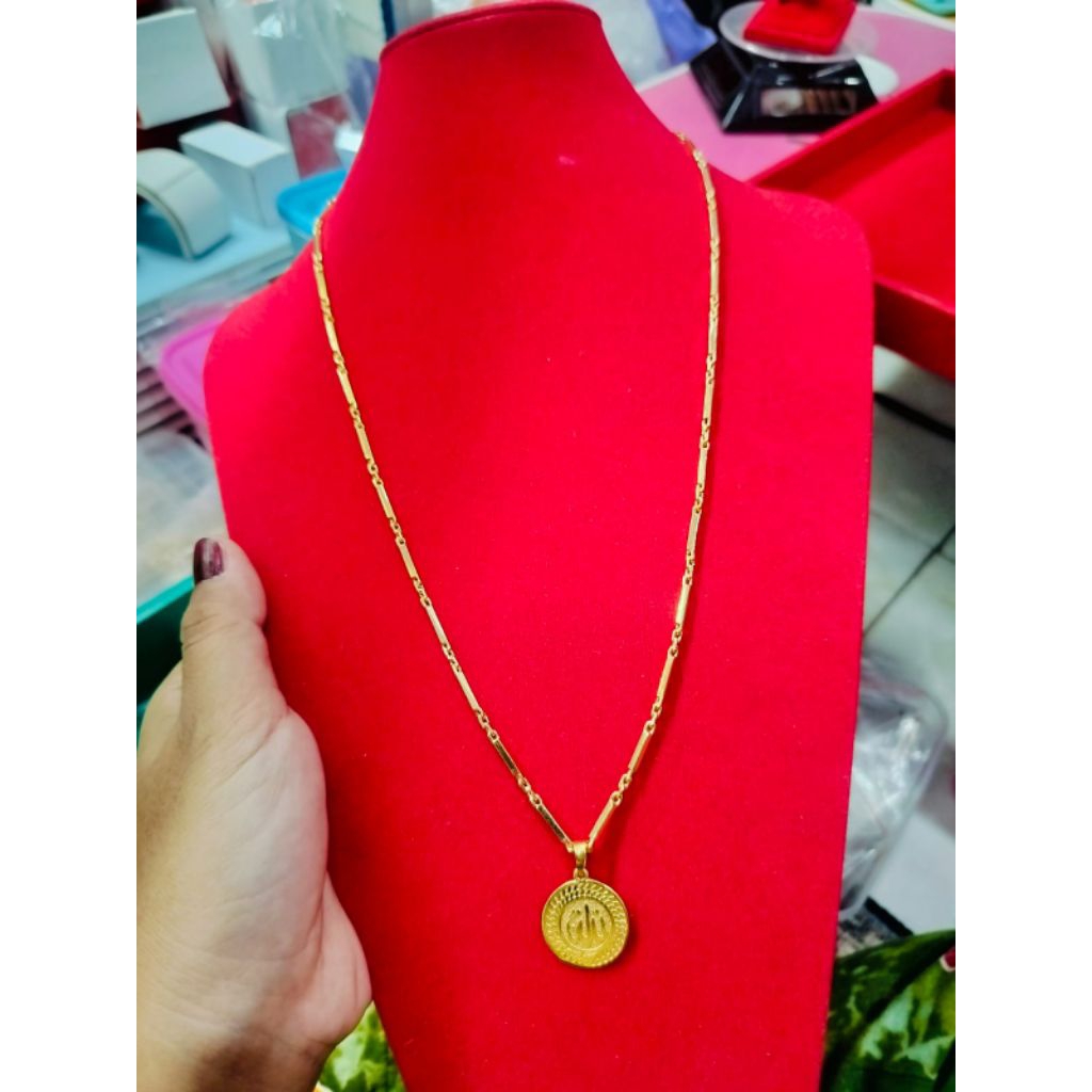 Kalung balok koin1991/ kuningan anti karat