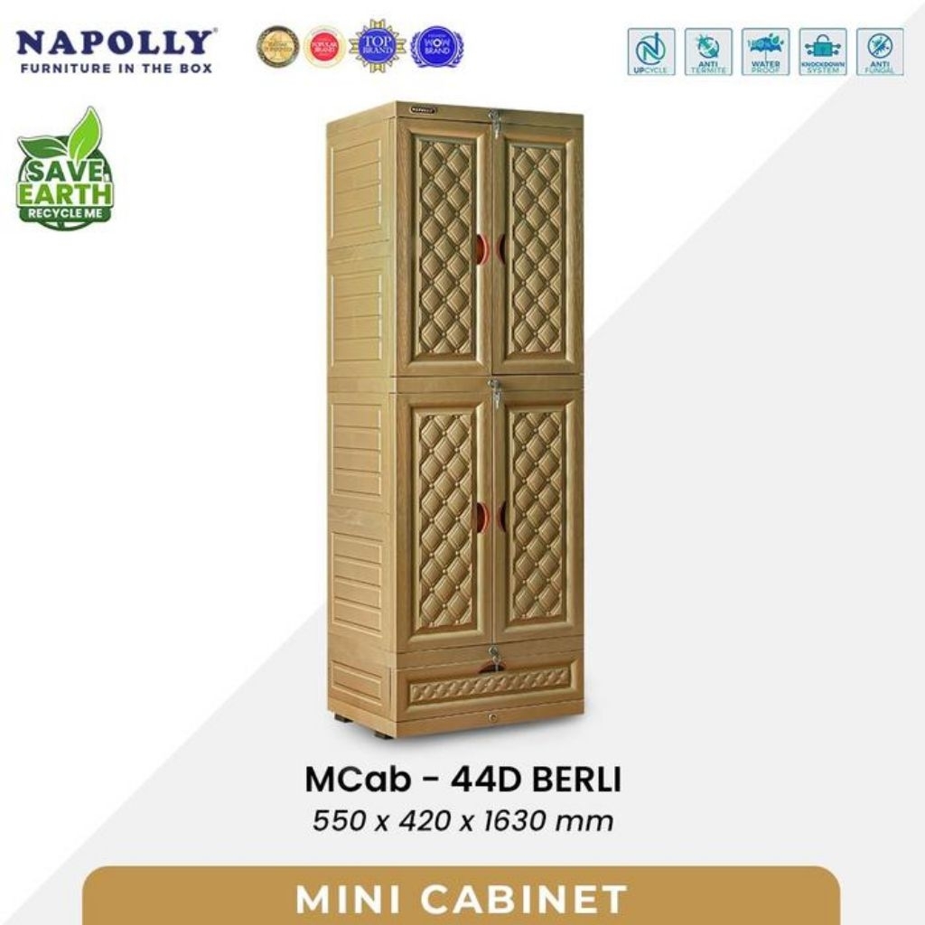 NAPOLLY MCAB 44D TANPA CERMIN/LEMARI PAKAIAN/LEMARI PLASTIK SUSUN/LEMARI PLASTIK/LEMARI PAKAIAN PLAS