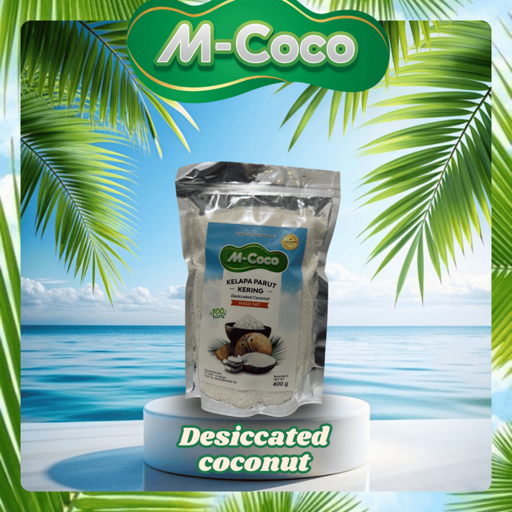 

M-Coco Desiccated Coconut High Fat Premium | Kelapa Parut Kering 400 Gr