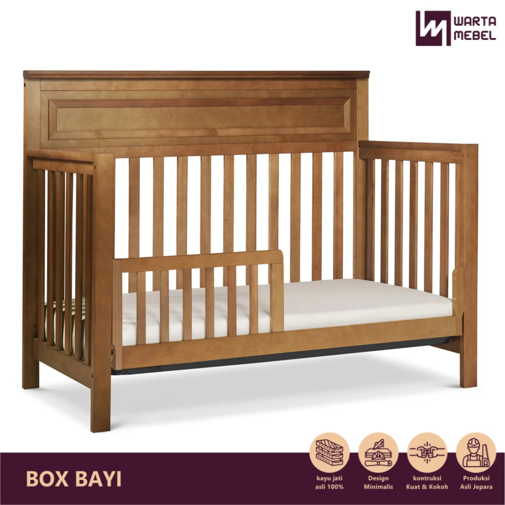 Baby Crib Kayu Jati – Box Bayi Minimalis Modern