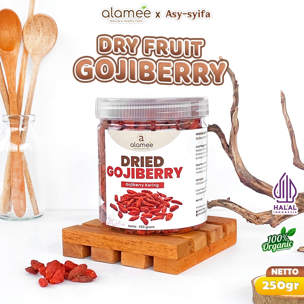 

ALAMEE Gojiberry Kering Cemilan Buah Sehat Rendah Kalori Dried Gojiberry Buah Kici Kering 250gr