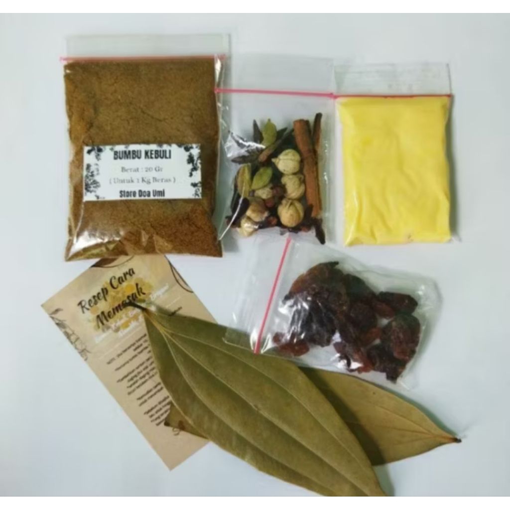 

Bumbu Rempah Instan Nasi Kebuli dan Bumbu Nasi Briyani 1 kg lengkap dengan Rempah Kismis dan Margarin
