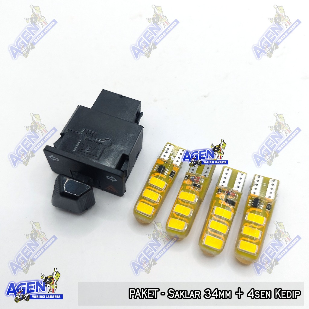 Tombol Saklar Sein Sen lampu hazard 34mm + 4pc lampu sein motor