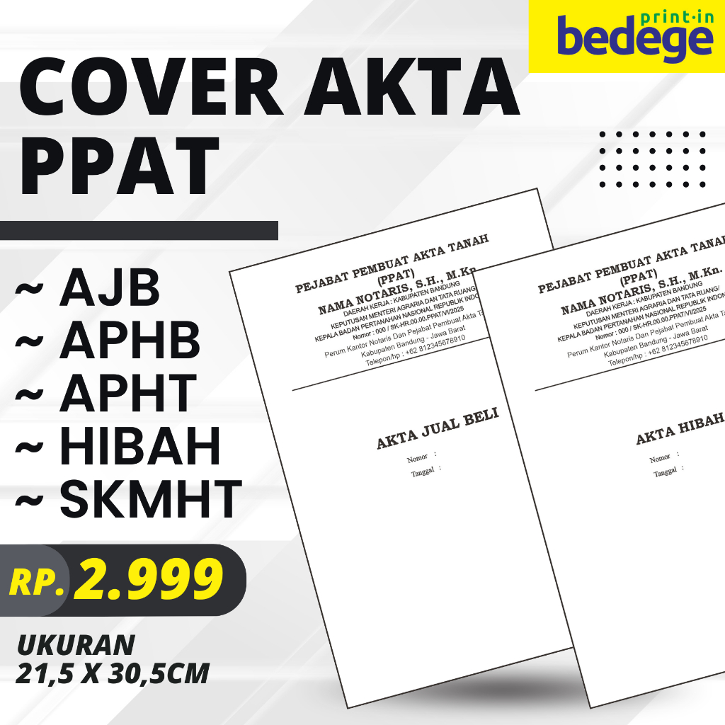 COVER AKTA PPAT, AJB, APHB, APHT, HIBAH, SKMHT