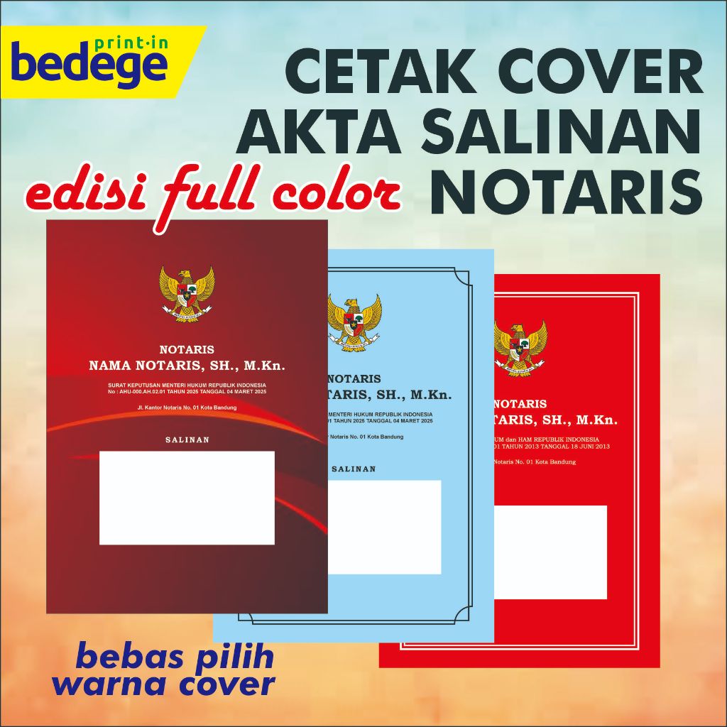 

COVER AKTA SALINAN NOTARIS PPAT Full Color Custom