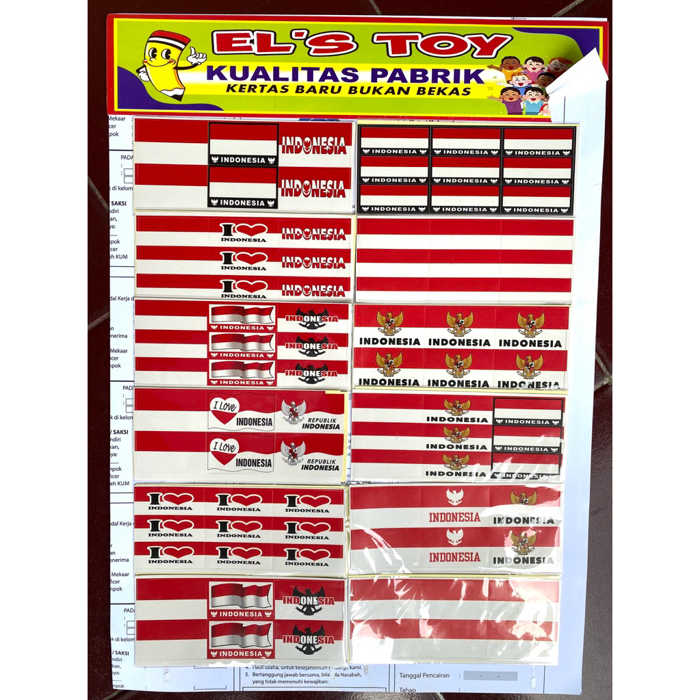

Sticker Pipi Merah Putih Lembar Murah