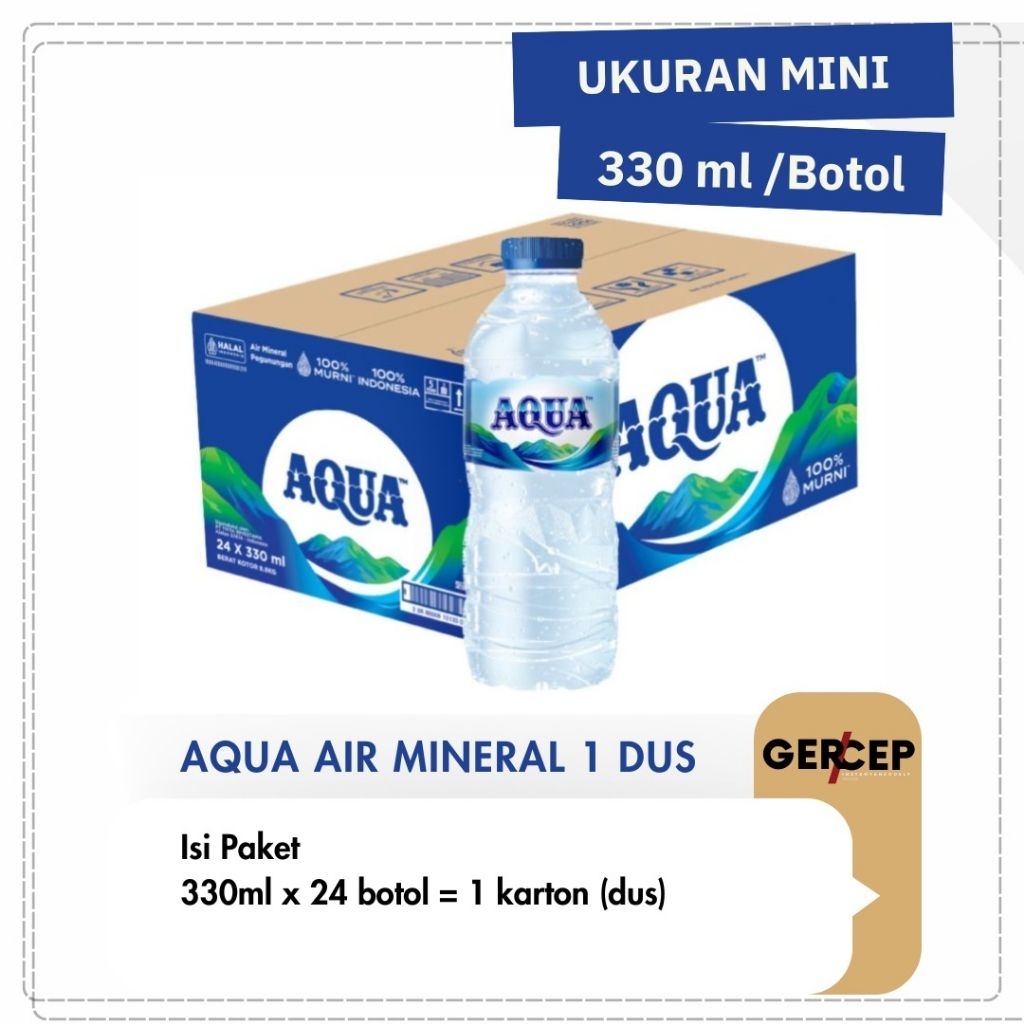 

Aqua Botol Mini 330ml 1 Dus